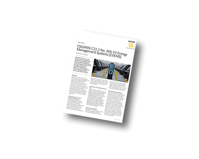 CSA/ANSI C22.2 No. 343: EV Energy Management Systems (EVEMS) Testing and Certification | Fact Sheet