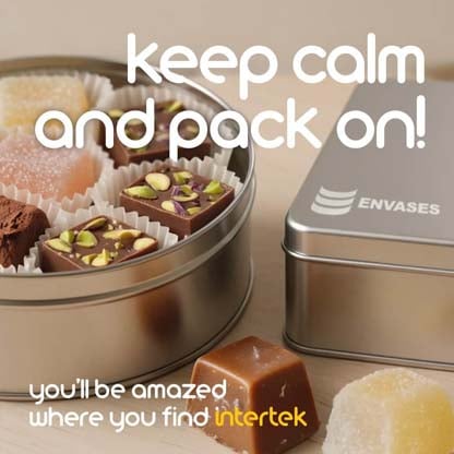 A tin labeled Envases filled with a variety of candy