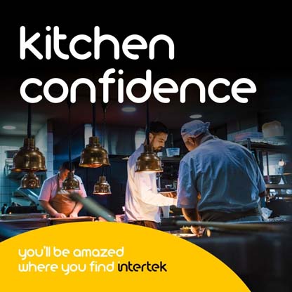 Staff working in a commercial kitchen