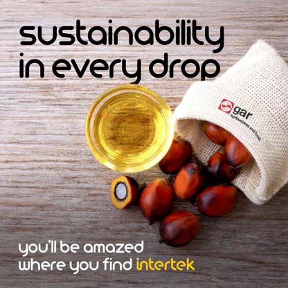 A small bowl of palm oil next to palm seeds falling out of a bag